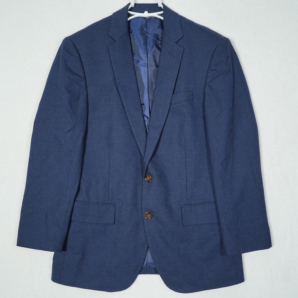 J.Crew Thompson Flex Wool Blazer Mens 36S Navy Blue Two Button Sport Coat